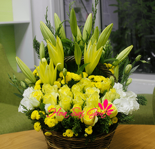 Giỏ hoa đẹp tặng sinh nhật Giỏ hoa đẹp tặng sinh nhật