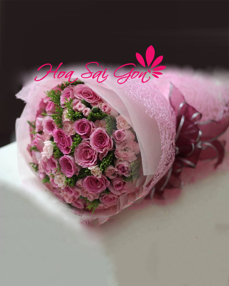 Bó hoa tình yêu Gót hồng