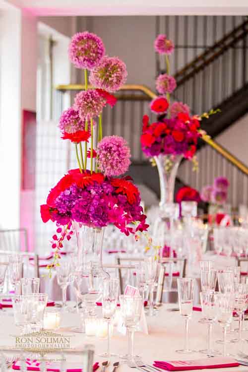 Hoa cưới tone hồng tím cho đôi uyên ương lãng mạn