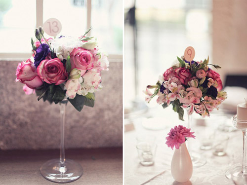 Hoa cưới tone hồng tím cho đôi uyên ương lãng mạn