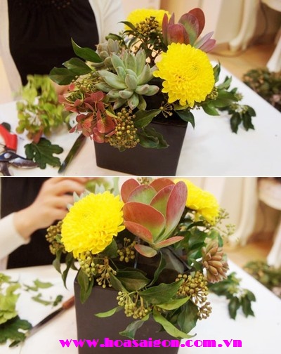 Bình hoa để bàn rực rỡ sắc vàng tự tặng mình trong ngày lễ 20/10