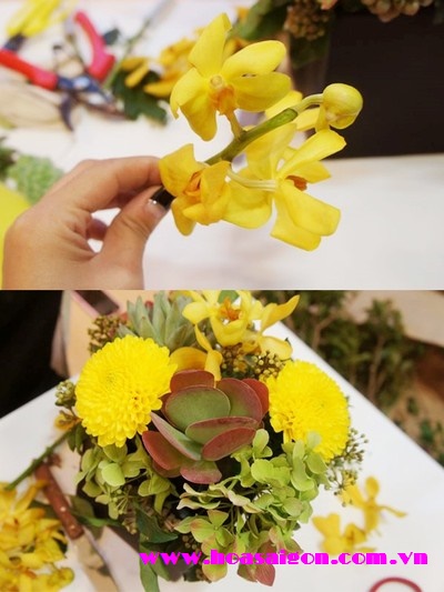 Bình hoa để bàn rực rỡ sắc vàng tự tặng mình trong ngày lễ 20/10