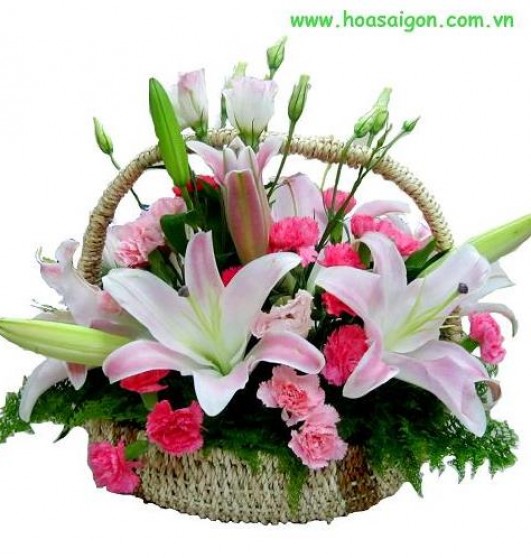 Mẫu hoa cẩm chướng và lyly tặng Mẹ yêu