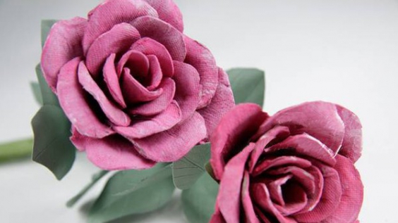 Hướng dẫn làm bông hồng giả cực đẹp từ vật dụng tái chế