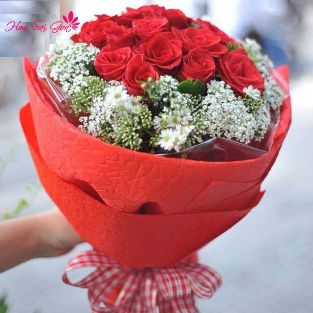Bó hoa mang đến thông điệp ý nghĩa chân thành anh yêu em bằng cả trái tim