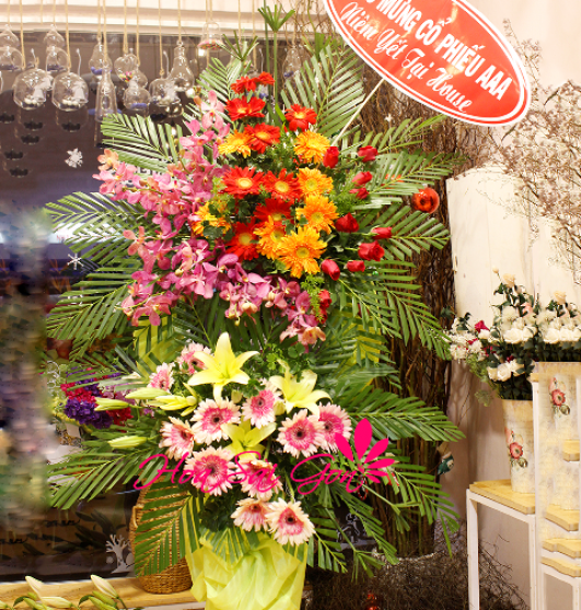 Hoa chúc mừng nhân dịp khai trương chính là sự kết hợp của rất nhiều những loài hoa Hoa chúc mừng nhân dịp khai trương chính là sự kết hợp của rất nhiều những loài hoa